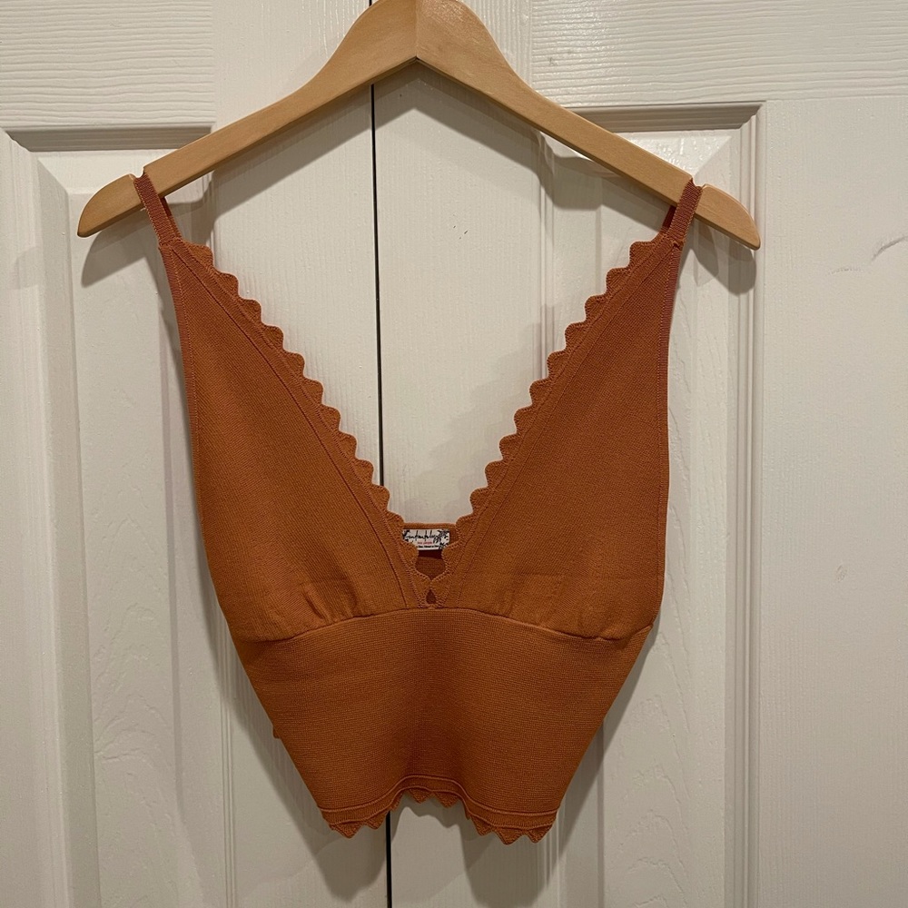 Free People Scalloped Knit Tank Top